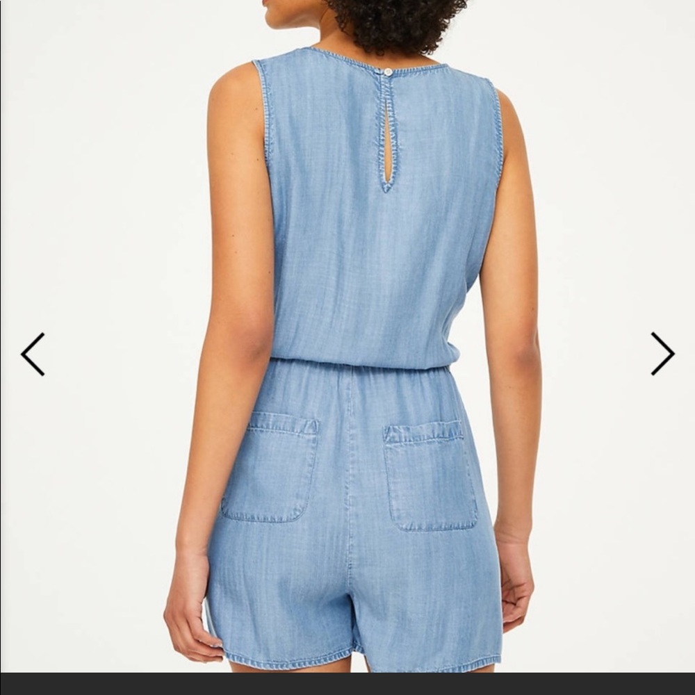 Loft Chambray Front Tie Romper